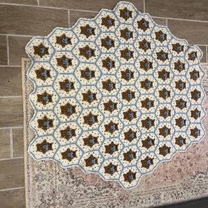 Handmade Crochet Teddy Bear Hexagon Baby Blanket Cozy Nursery Decor